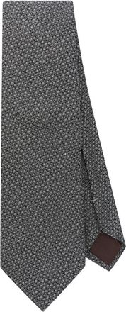 Canali textured tie - men - Silk/Cotton - One Size - Grey