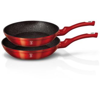 Berlinger Haus Juego De 2 Sartenes Con Revestimiento De Granito 22/26cm Berlinger Haus L&iacute;nea Met&aacute;lica Burdeos Bh-1612-nf