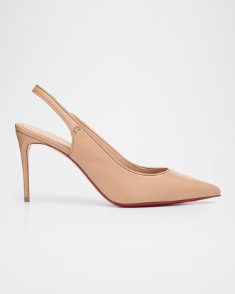 Christian Louboutin 85mm Sporty Kate Leather Slingback Pumps