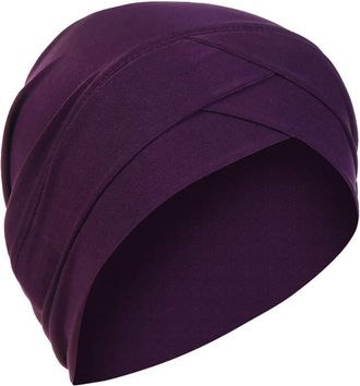 Generic Turban Womens Chemo Muslim Turban Women Summer Beanie Hats Breathable Chemo Hats Cotton, Drak Purple, One Size