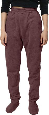 Generic Womens Footed Sweatpants Drawstring Fleece Lined Elastic Waist Loose Fit Jogging Trousers Casual Warm Fall Winter Soft Pants with Pockets