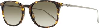 Ferragamo Ferragamo Mens Keyhole Square Sunglasses SF2846SCP 219 Tortoise/Ruthenium 53mm