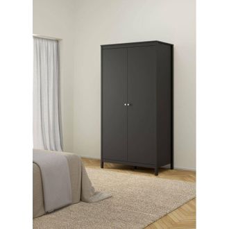 Dmora Armario 2 Puertas Madeline, Muebles De Dormitorio, Vestidor, Armario De Ropa, 102x58 H199 Cm, Negro - Dmora
