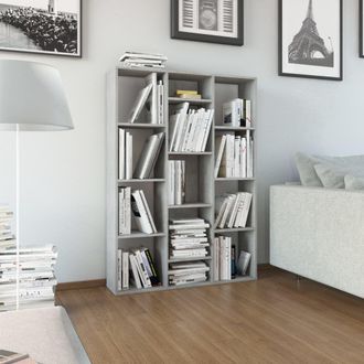 Berkfield Home Room Divider/Book Cabinet Concrete Grey 100x24x140 cm Engineered Wood | Size: 100 x 24 x 140 cm