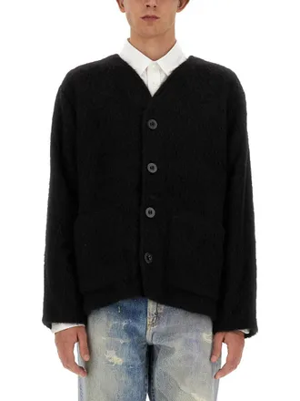 Our Legacy V-Neck Cardigan With Textured Knit And Button-Down Front