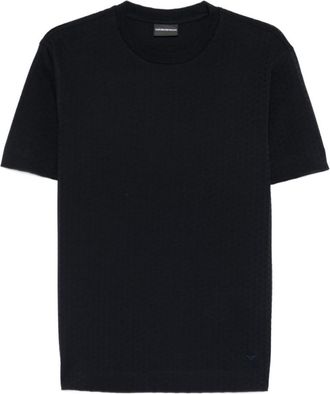 Emporio Armani Blue Round Neck Logo T-shirt