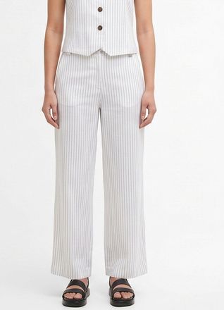 Barbour Pantaloni Sloane a righe in misto cotone con gamba dritta