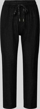 Zabaione Leinenhose mit elastischem Bund Modell Pa44uline in Black, Gr&ouml;&szlig;e XXL