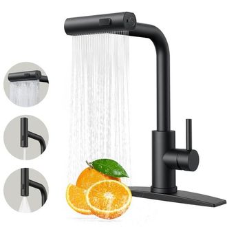 OEM Grifos De Cocina, Grifo De Cocina Con Rociador Extra&iacute;ble, Acabado Mate, Grifo De Fregadero De Cocina Moderno De Acero Inoxidable