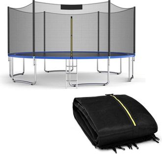 Costway Costway - Rete per Trampolino Sostitutiva 244cm/305cm/366cm/427cm/457cm/488cm, Ideale per Struttura Rotonda con 6/8 Paletti con Doppie Cerniere