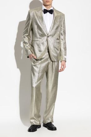 Versace Trousers With Lurex Thread, Mens, Gold