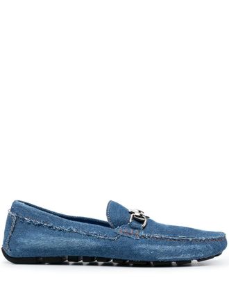 Philipp Plein Denim slip-on mocassins - Blauw