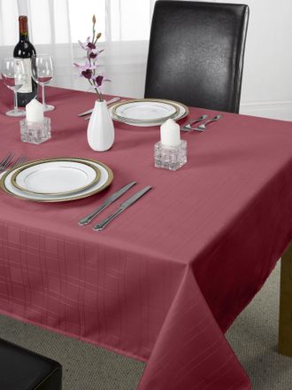 Emma Barclay Chequers - Jacquard Table Cloth in Wine - 70x108 (178x274cm) - Emma Barclay | TJ Hughes