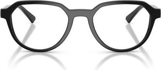 Michael Kors Lanai 52mm Geometric Optical Glasses in Black /Grey Gradient at Nordstrom