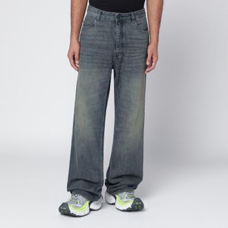 Balenciaga Loose washed jeans in blue/grey/yellow