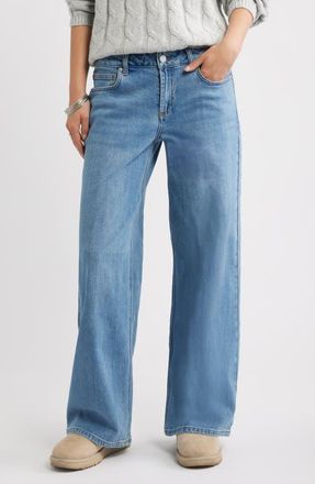 BP. Low Rise Baggy Wide Leg Jeans in Western Wash at Nordstrom, Size 29