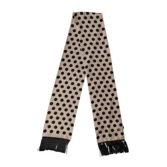Dolce & Gabbana Silky Scarves, male, Multicolor, Size: ONE SIZE Polka Dot Silk Fringed Foulard Scarf