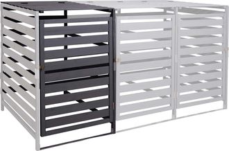 Hhg Hhg - Nunca Usado] Extensi&oacute;n De Tapa De Cubo De Basura Xl 1pc/2pc 714, Caja De Cubo De Basura, 114x67x97cm Madera Maciza, Antracita