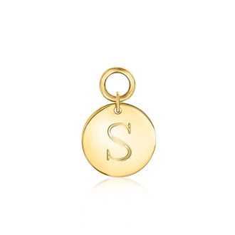 RS Pure by Ross-Simons Italian 14kt Yellow Gold Personalized Disc Hoop Charms