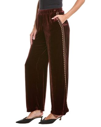 Johnny Was Wide Leg Velvet Silk-Blend Pant