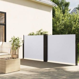 Berkfield Home Retractable Side Awning White 120x1200 cm