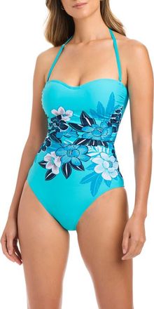 Bleu Rod Beattie Shirred One-Piece Swimsuit in Waterfall at Nordstrom, Size 14