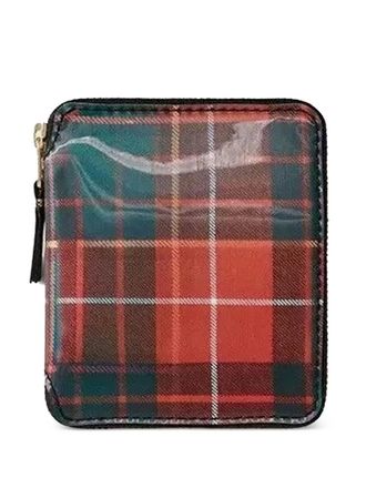 Comme Des Garçons plaid zip wallet - unisex - Calf Leather/Thermoplastic Polyurethane (TPU) - One Size - Red