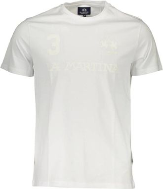 La Martina Tops, Heren, Wit, S, Korte Mouw Heren T-shirt Wit
