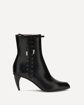 Alexander McQueen Curved-heel Ankle Boots with side lacing Female 38.5