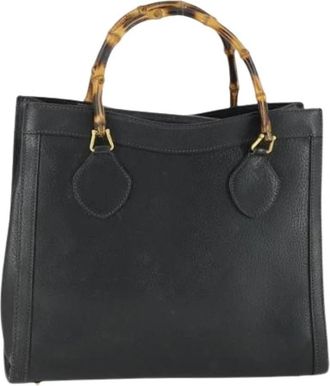 Gucci Pre-owned Leather Handbag - Dames - Vintage Handtas - Zwart - ONE Size - Leer - Vintage