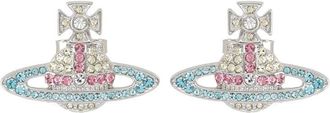 Vivienne Westwood Small Planet-Shaped Stud Earrings with Crystal Accents
