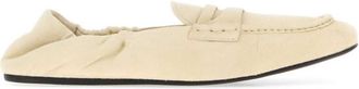 Miu Miu Off White Slip On Loafers