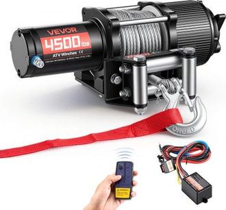 OEM Cabrestante El&eacute;ctrico 12v 2041 Kg Para Atv Utv Con Cuerda De Acero 6 Mm X 12 M, Motor 1,6 Kw, Ip54, Control Remoto Con Cable E Inal&aacute;mbrico Con Gu&iacute;a De