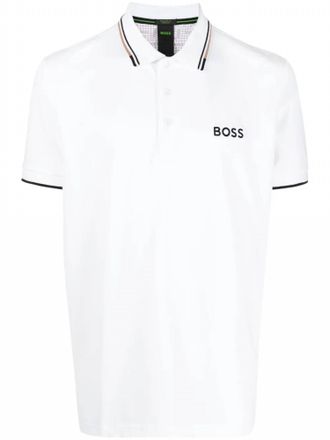 HUGO BOSS Mens Paddy Pro Polo Short Sleeve T-Shirt In White