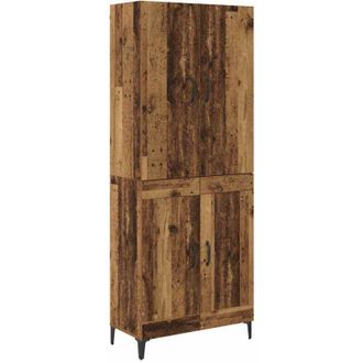 vidaXL Highboard Old Wood 69.5 x 34 x 180 cm Engineered Wood vidaXL