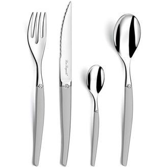 Amefa Set De Cubiertos De 24 Piezas Jet Satinada Plateado Lou Laguiole