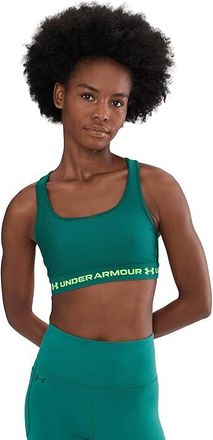 Under Armour Crossback Mid Impact Bra Womens Lingerie Rack Green/Hyper Green : LG (US 12-14), Polyester/Elastane