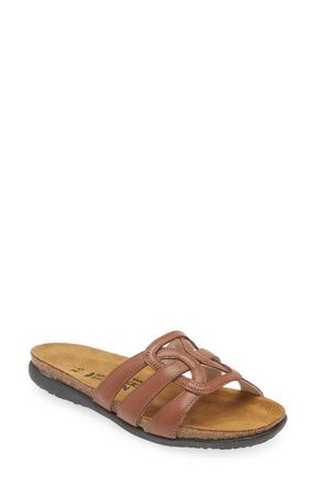 Naot Liv Slide Sandal in Caramel Leather at Nordstrom, Size 10Us