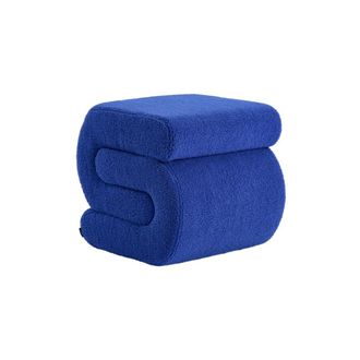 Sweeek Banco de dise&ntilde;o en borreguito, 1 plaza, azul