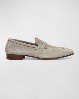 Donald J Pliner Mens Jayce Suede Penny Loafers