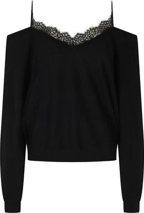 Iro Ivoire Sweater - Dames - V-hals truien - Zwart - XS - Katoen - Truien & Vesten