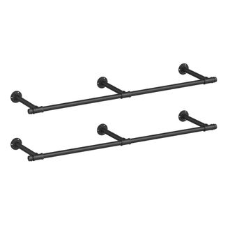 Songmics 2 percheros de pared de estilo industrial de color negro