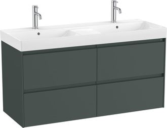 Roca Pack Unik Mueble De 4 Cajones + Lavabo Doble Ona Roca Color: Verde Mate