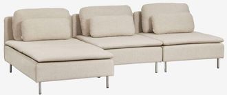 Sklum Sof&aacute; Modular Chaise Longue Izquierdo De 3 Piezas Oriol Sklum
