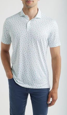 Johnnie-O Armadillo Print Performance Jersey Polo in Sublime at Nordstrom, Size Xx-Large
