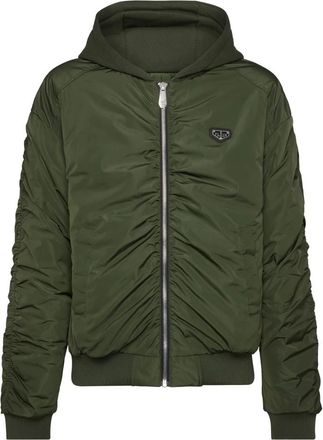 Philipp Plein Padded Nylon Jacket - Heren - Bomber jackets - Groen - L - Nylon - Jassen