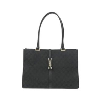 Gucci Pre-owned Tote Bags, female, Black, Size: ONE SIZE Pre-owned GG Canvas Shoulder Bag