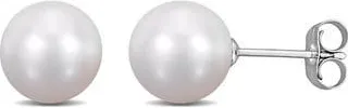 Delmar 14K White Gold Cultured Pearl Stud Earrings in Silver at Nordstrom Rack