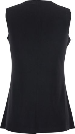Norma Kamali Womens Top Round Neck Sleeveless Black Polyester Tops