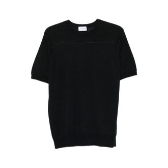 Scaglione Round-neck Knitwear, male, Black, Size: 2XL T-shirt Usl082 001